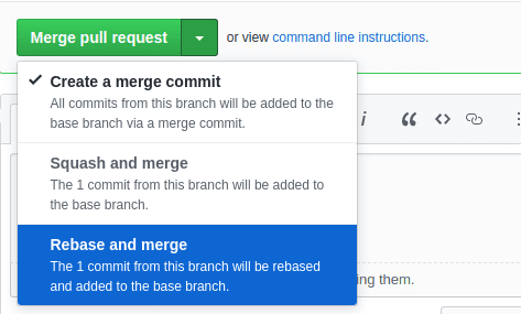 GitHub's 'Rebase and Merge' option for pull requests